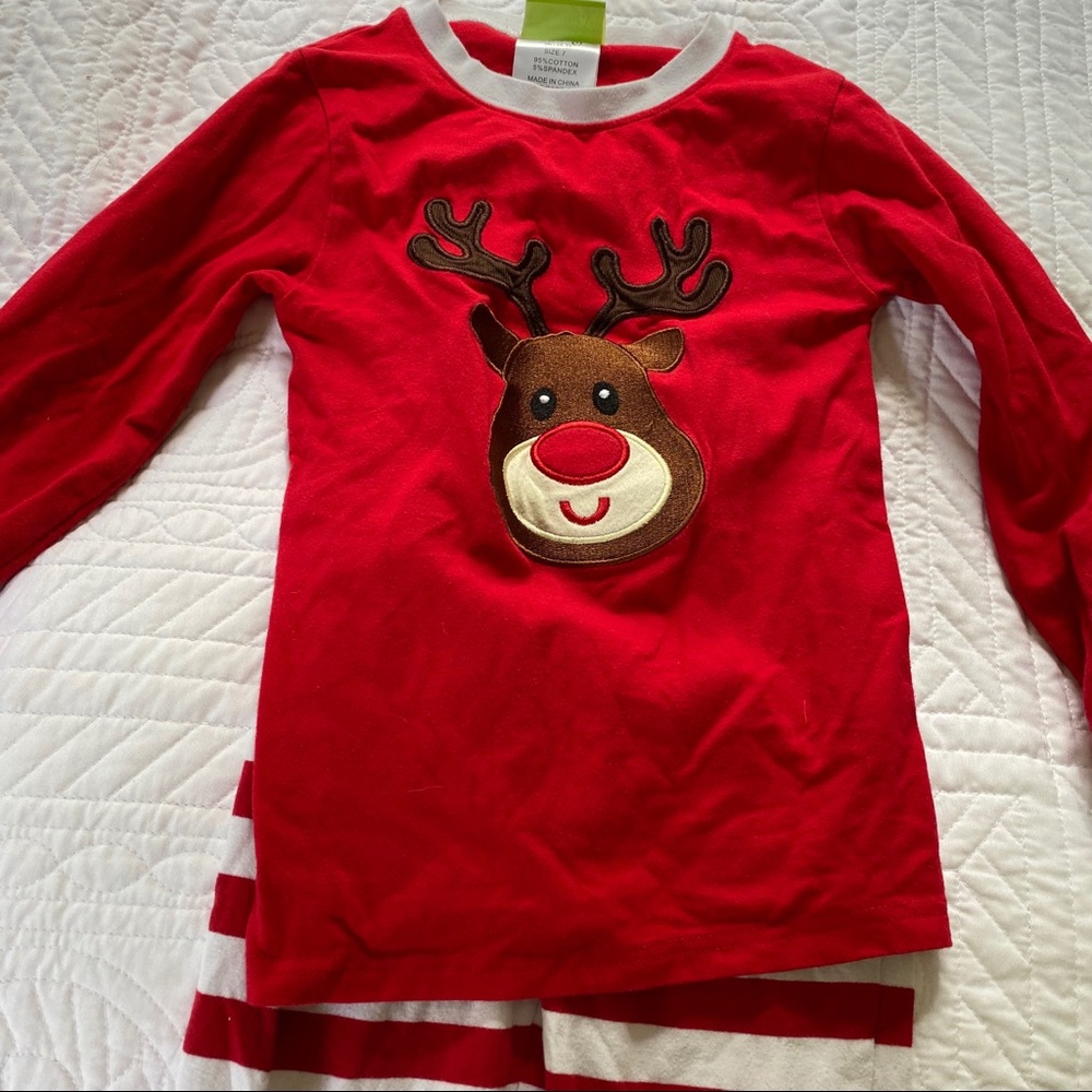Classic Whimsy Reindeer Christmas Pajamas Red